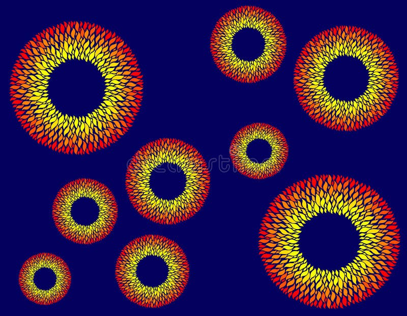 Bright yellow circles on a dark blue background. royalty free illustration Bright yellow circles on a dark blue background. royalty free illustration