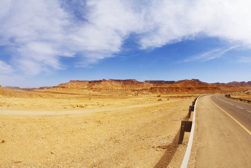 The bright sun in stone desert