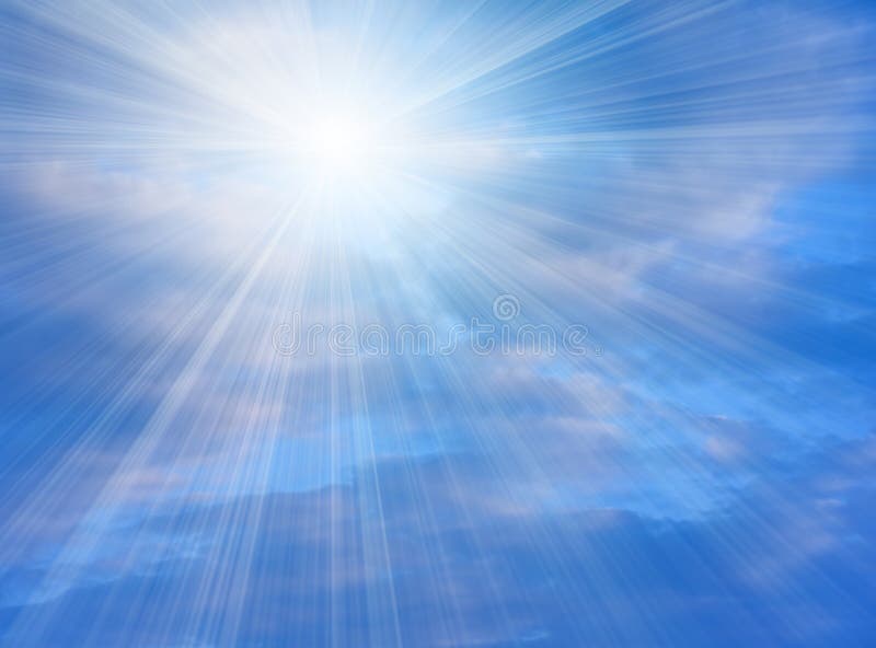 Bright Sunlight Shining In Blue Sky Stock Photography Image 6390152