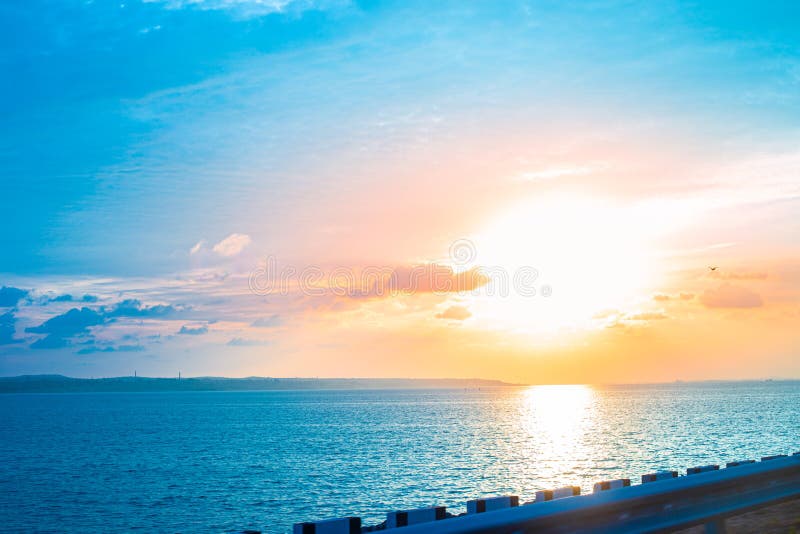 Bright sunrise at sea stock image. Image of delicate - 165820817