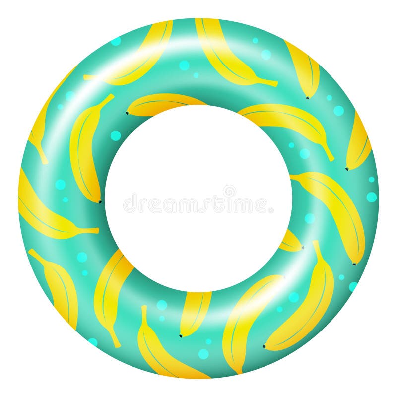 Bright swim donut. Cartoon inflatable swim ring stock illustration