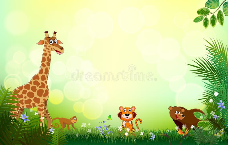 Cartoon jungle background Vector clip art illustration with simple gradients Stock Vector Vector And Low Budget Royalty Free Image Pic ESY047843321 agefotostock