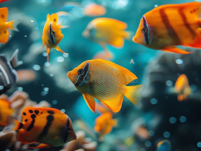 Bright tropical fish underwater stock photo