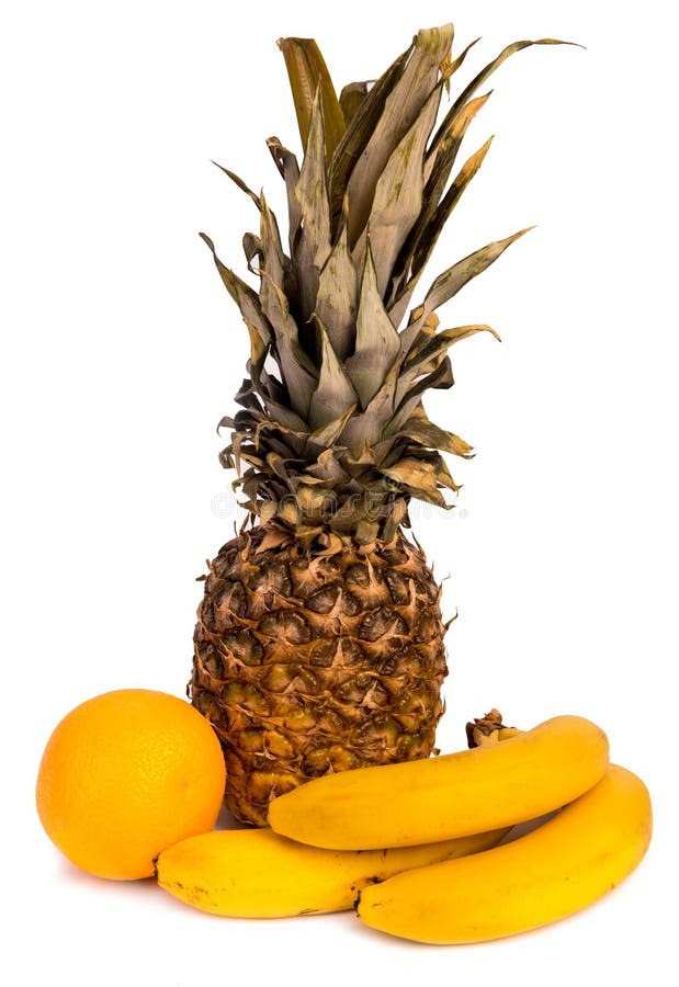 Bright Tropical Fruits Isolated On White Background Stock Image - Image