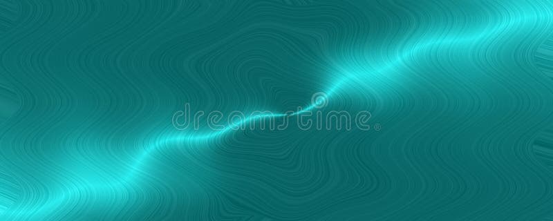 Bright turquoise neon glowing flux effect abstract wave pattern. Dynamic motion. Metal texture