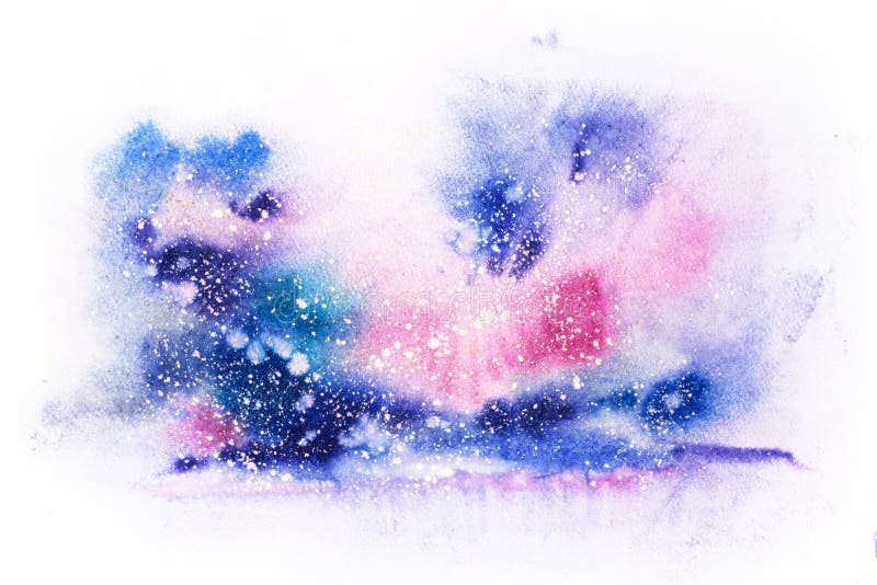 Bright watercolor blue pink purple red stain drips blobs. Abstract illustration stock illustration Bright watercolor blue pink purple red stain drips blobs. Abstract illustration stock illustration