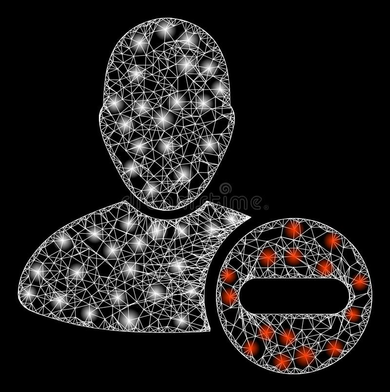 Bright Web Mesh Remove User with Glare Spots vector illustration