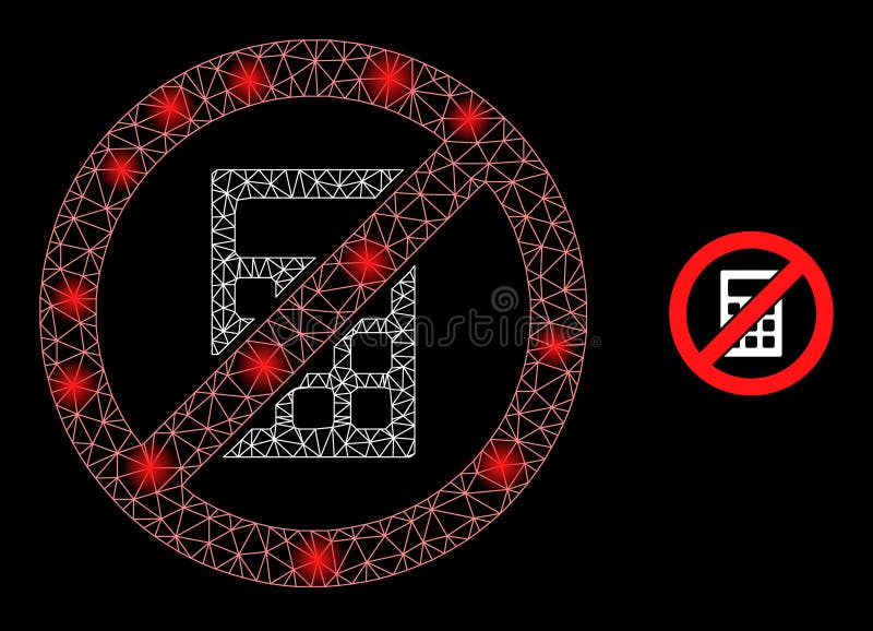 Bright Web Mesh Stop Calculator Icon with Sparkles vector illustration