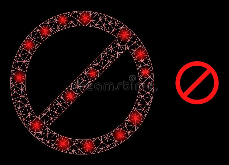 Bright Web Net Stop Icon with Constellation Nodes royalty free illustration