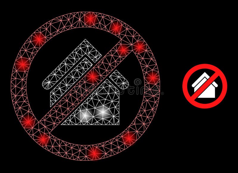 Bright Web Network Stop House Icon with Glare Spots vector illustration