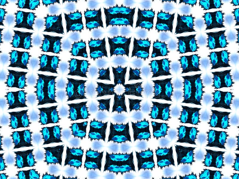 Bright White Cyan and Purple Kaleidoscope Wallpaper stock illustration