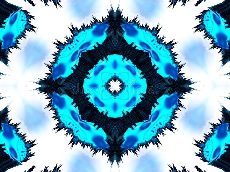Bright White Cyan and Purple Kaleidoscope Wallpaper royalty free illustration