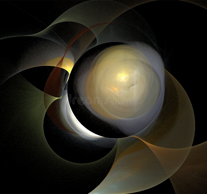 Bright Whiteyellow Abstract Pattern on Black, Color Digital Graphics