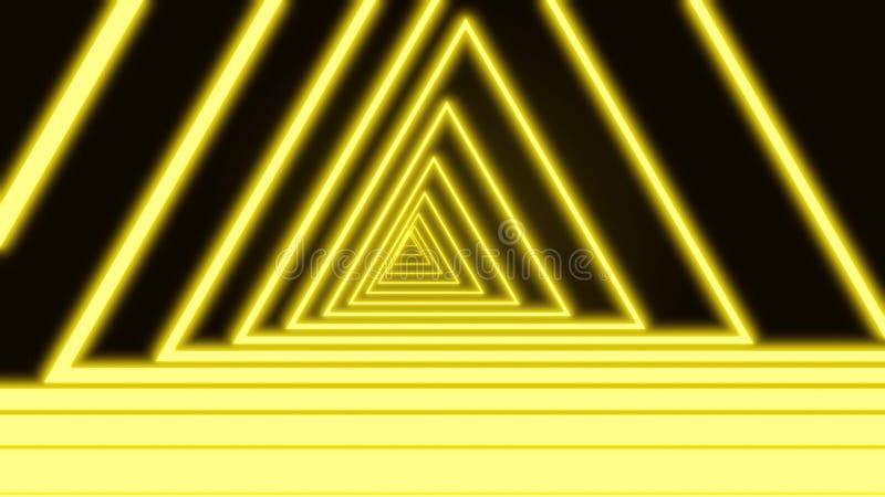 Bright Yellow-green Neon Lines on Black Background are Forming Motion  Triangle Tunnel. Abstract Backdrop 3D Rendering 4k Stock Illustration -  Illustration of cover, experience: 172476650