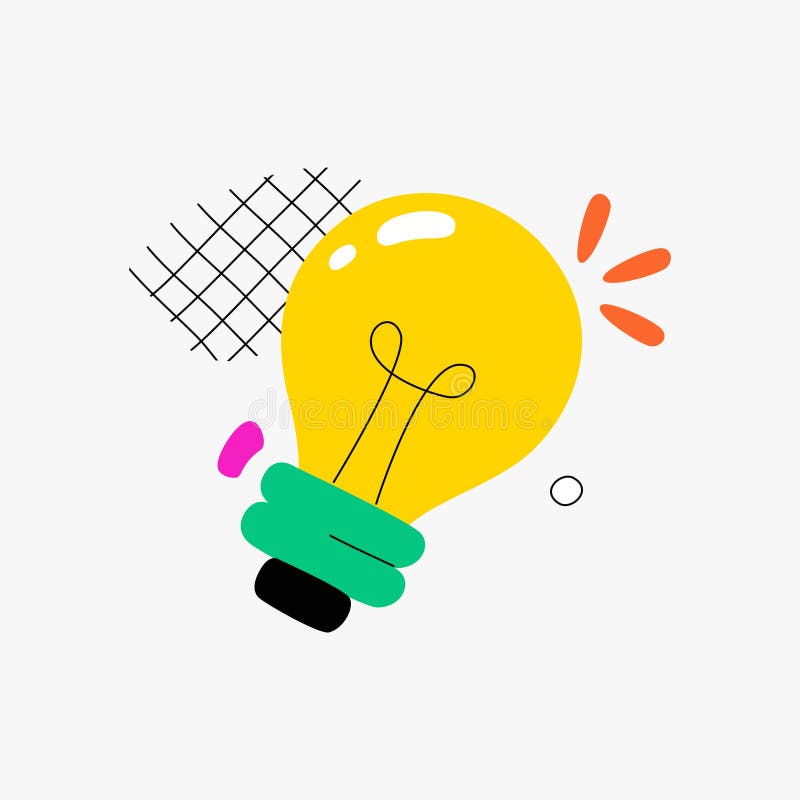 Lightbulb symbolizing creativity, innovation, and idea generation in a flat vector illustration representing inspiration vector illustration