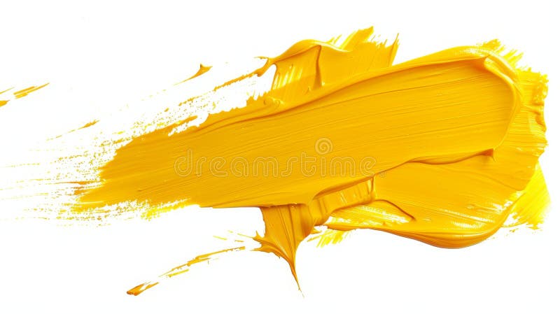Bright Yellow Paint Brush Stroke - Generative AI stock images