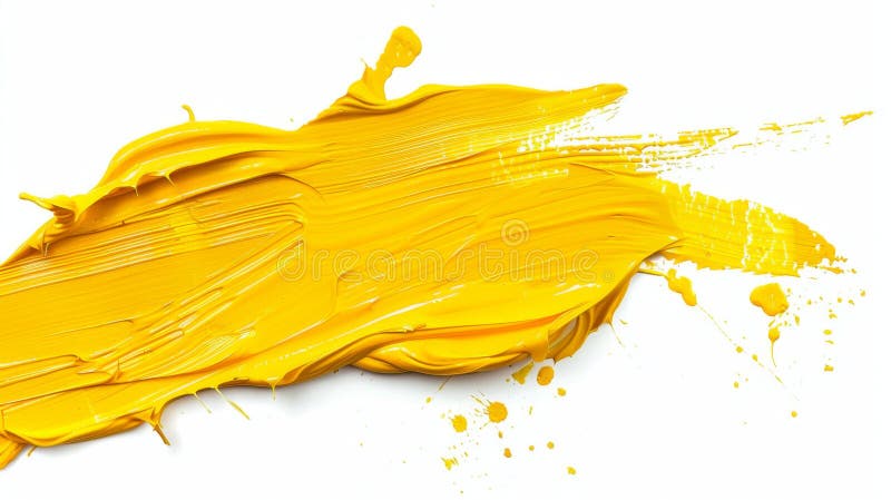 Bright Yellow Paint Stroke, Generative AI stock images