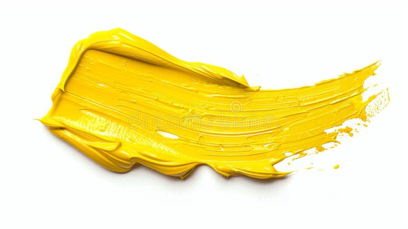 Bright Yellow Paint Stroke - Generative AI royalty free stock photos
