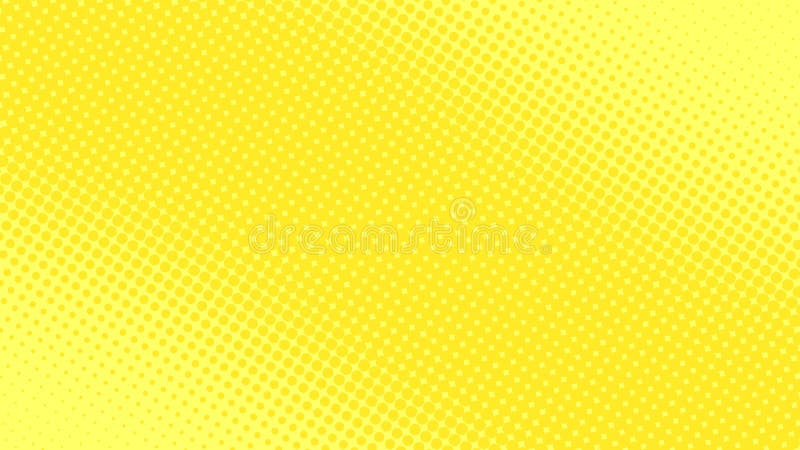 Bright yellow pop art background in retro comic style with halftone dot design, vector illustration eps10