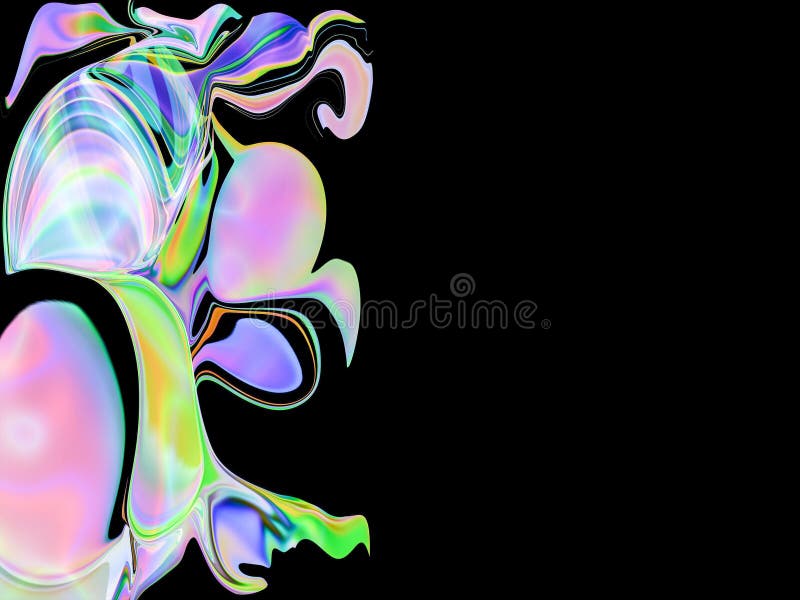 Brighten your space with this colorful abstract art on a sleek black backdrop! stock illustration