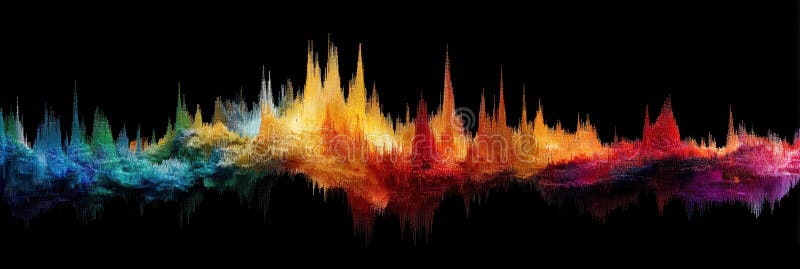 Colorful Audio Waveforms Showcase Differences in Latin Music Genres Through Vibrant Visual Representation