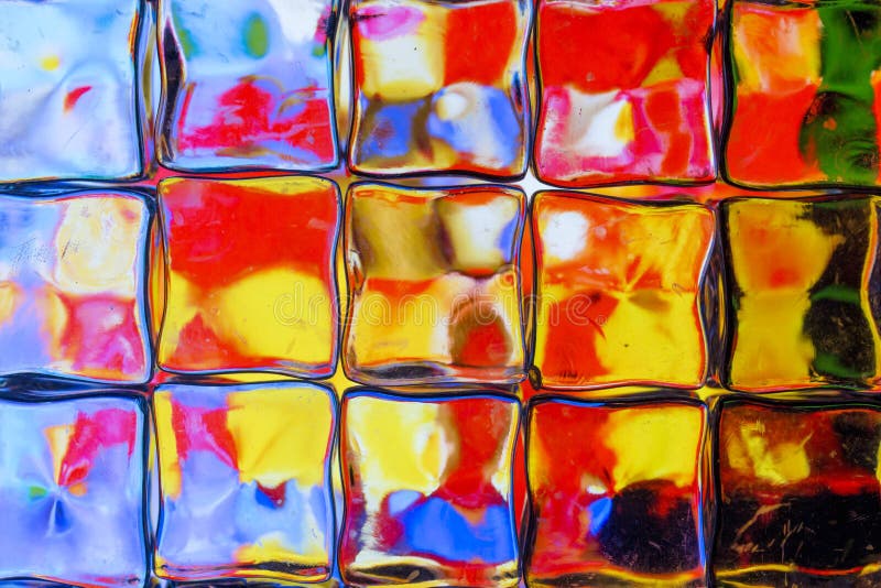 Brightly Colored Glass Block Wall Stock Image Image Of Close