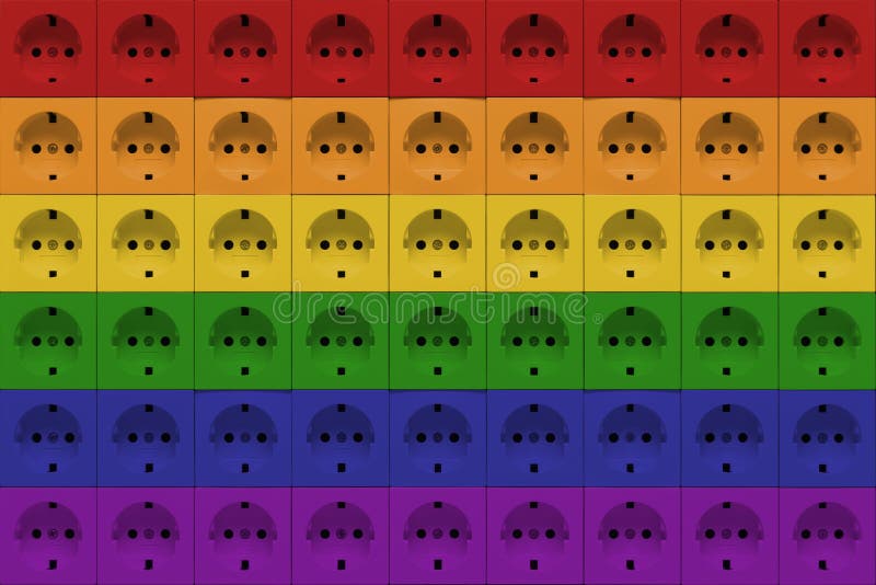 Brightly Colored Multiport Electrical Outlet Stock Image Image of electricity, inequality