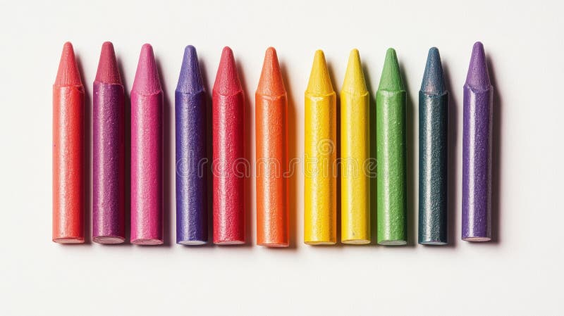Brightly colored small crayons arranged in a playful composition vector illustration