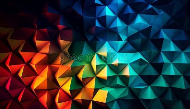 Brightly lit diamond shapes create modern elegance generated by AI stock illustration