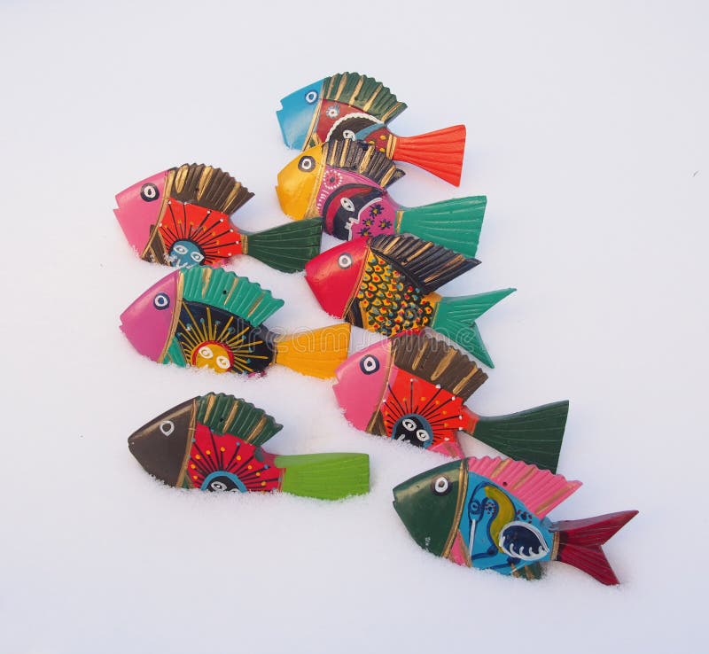 Brightly Painted Wooden Fish Stock Photo Image of hand, painted 49812532