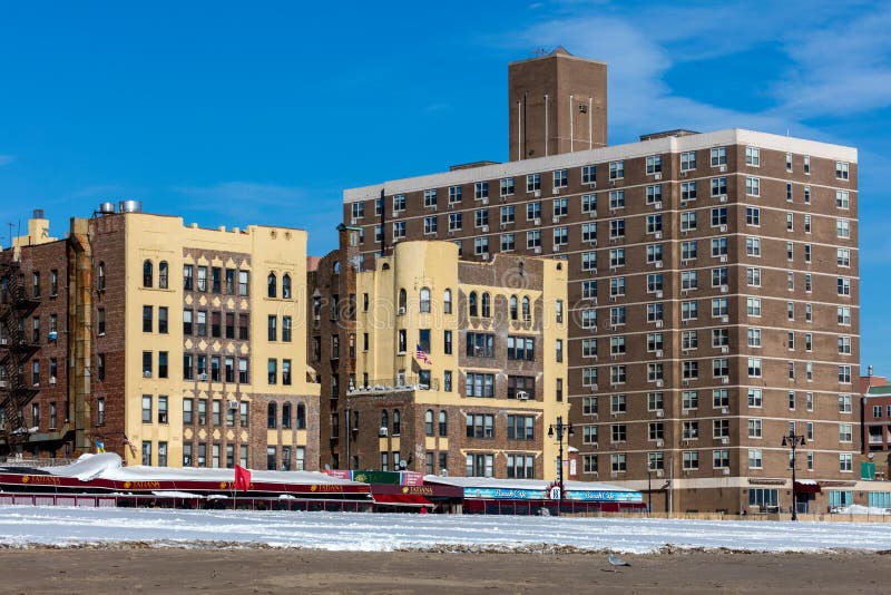 Condomini Coney Island Del Oceanview Di Brooklyn Ny Fotografia Stock