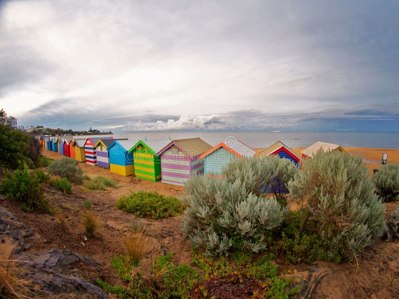 Brighton beach houses at dawn, Australia