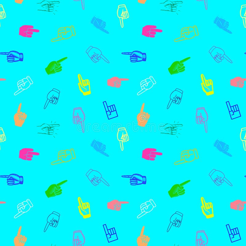 Brigt i kolorowy bezszwowy wzór z wskazywać ręki pokazuje kierunek ilustracji