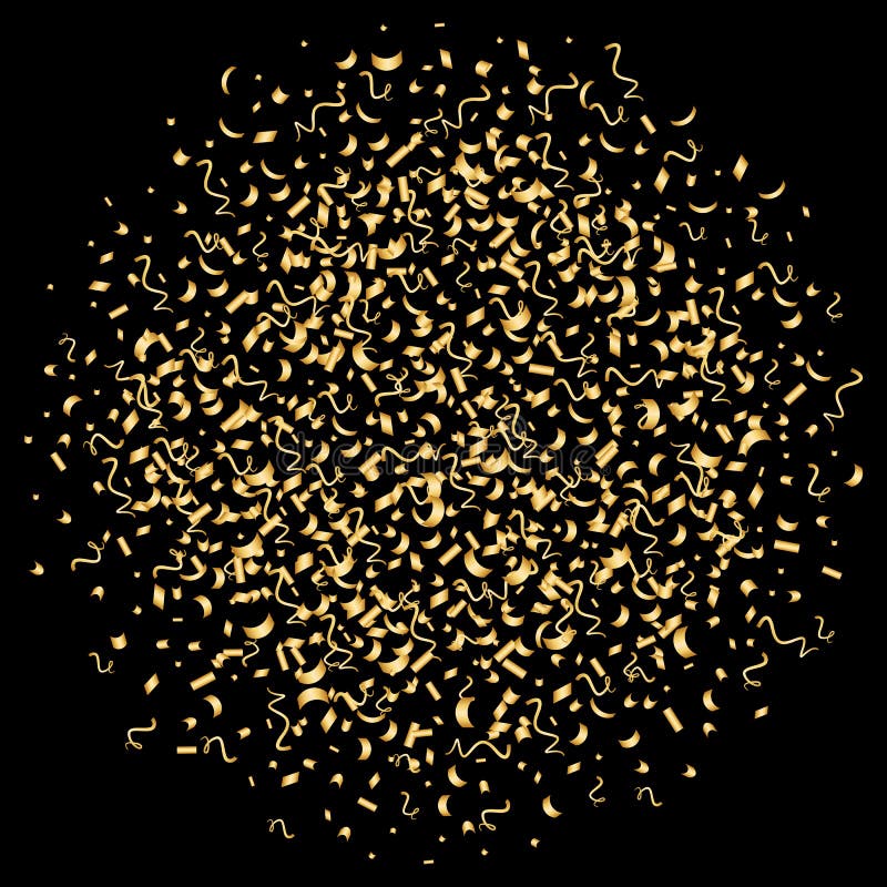 Brille el fondo del confeti del oro en el círculo - vector