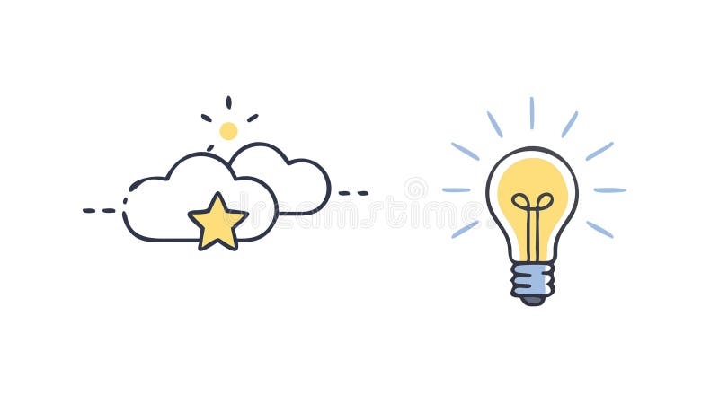 Brilliant Cloud Idea Icon Vector Illustration, vector design Generative AI royalty free illustration