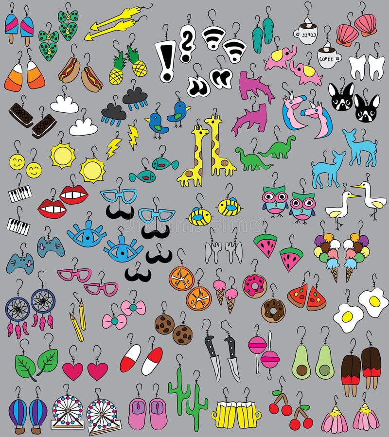 Brincos ajustados ilustração royalty free Brincos ajustados ilustração royalty free