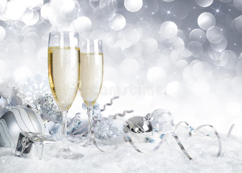 Torrada com decoração natalícia prateada imagens de stock