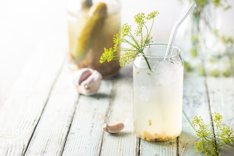 Brine cocktail in a glass stock photo. Image of pickles 199279064