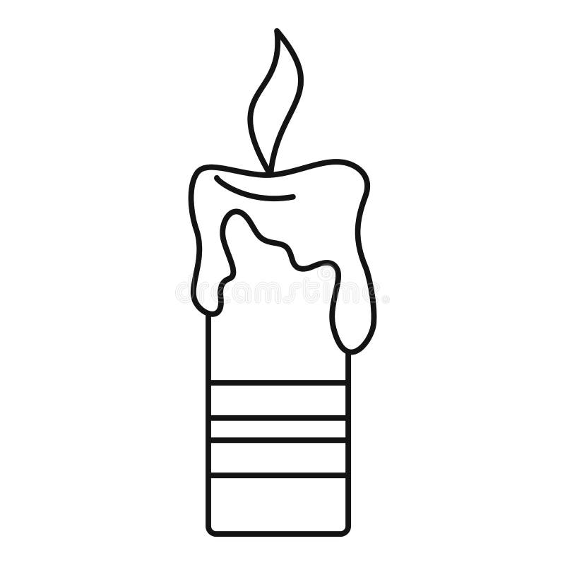 Brinnande stearinljussymbol, översiktsstil vektor illustrationer Brinnande stearinljussymbol, översiktsstil vektor illustrationer