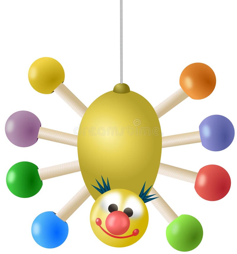 Brinquedo colorido de suspensão da aranha ilustração do vetor Brinquedo colorido de suspensão da aranha ilustração do vetor