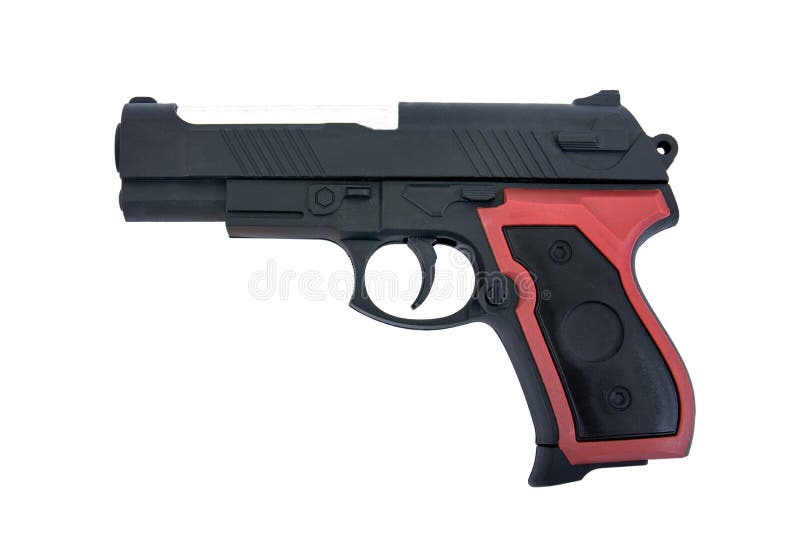 Brinquedo da arma isolado no fundo branco O brinquedo da arma da pistola isolou-se Brinquedo do revólver isolado imagem de stock royalty free Brinquedo da arma isolado no fundo branco O brinquedo da arma da pistola isolou-se Brinquedo do revólver isolado imagem de stock royalty free