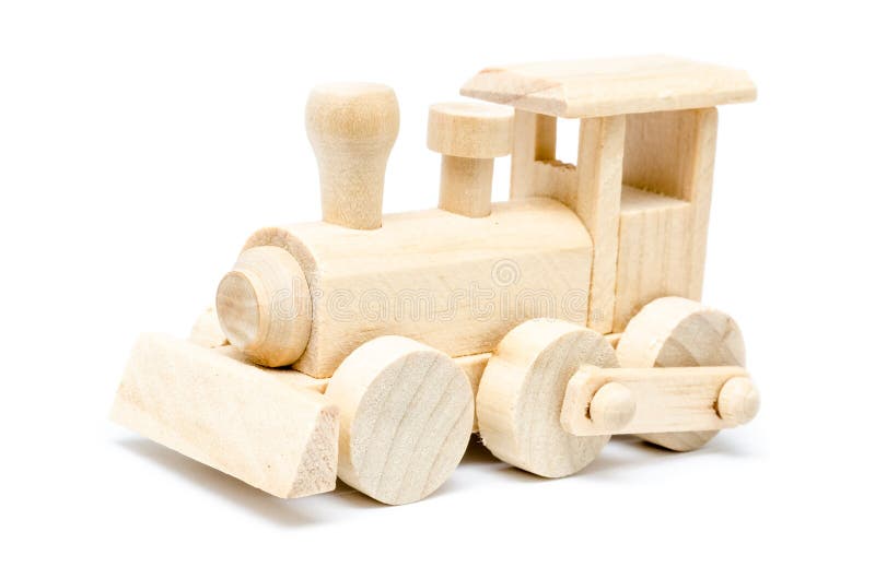 Trem De Madeira Do Brinquedo No Trilho Imagem de Stock - Imagem de bloco,  brinquedos: 5743593
