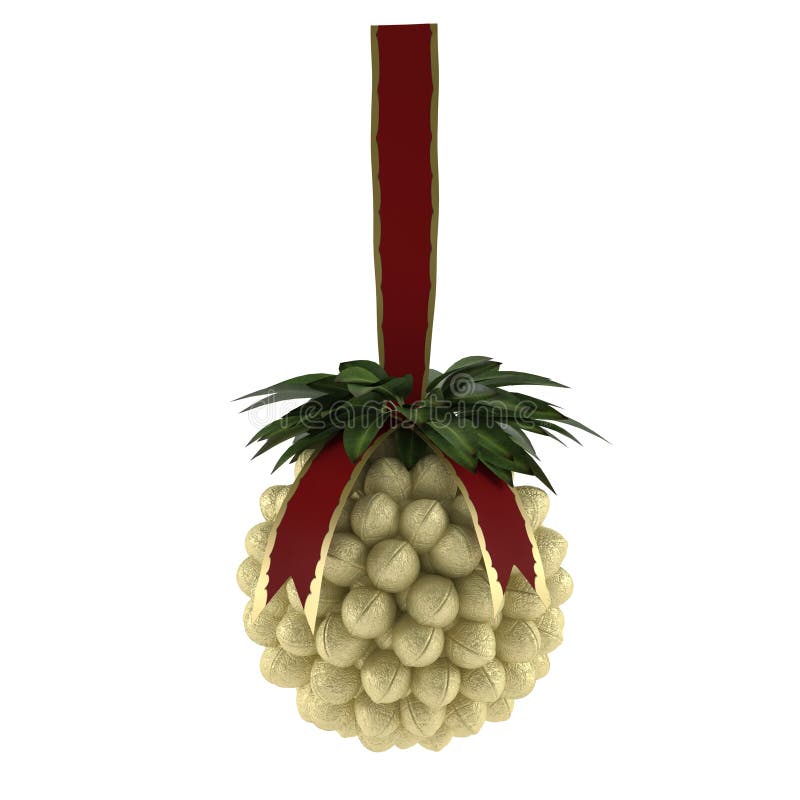 Brinquedo de Natal. protuberância dourada foto de stock royalty free