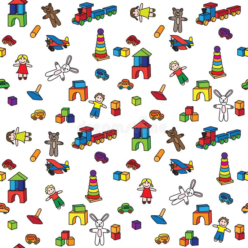 Brinquedos do jardim de infância ilustração do vetor Brinquedos do jardim de infância ilustração do vetor