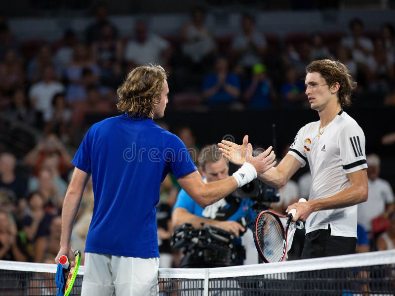 Brisbane ATP Cup 2020, Ελλάδα κατά Γερμανίας στοκ εικόνα με δικαίωμα ελεύθερης χρήσης