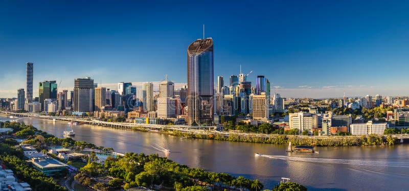 BRISBANE, AUSTRALIE - 5 août 2017 : Image régionale panoramique de B photo libre de droits BRISBANE, AUSTRALIE - 5 août 2017 : Image régionale panoramique de B photo libre de droits