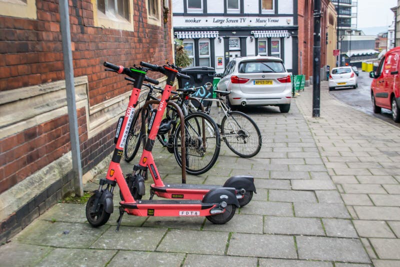 BRISTOL, ENGLAND 15 January 2022 EScooters Parked Up in Bristol City