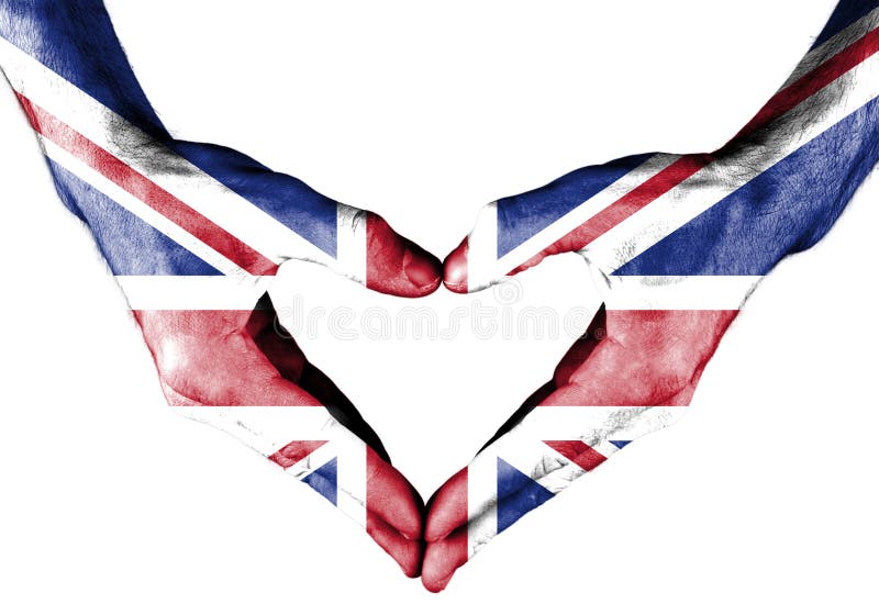 Britain flag on hand stock photo. Image of people, banner 92499948