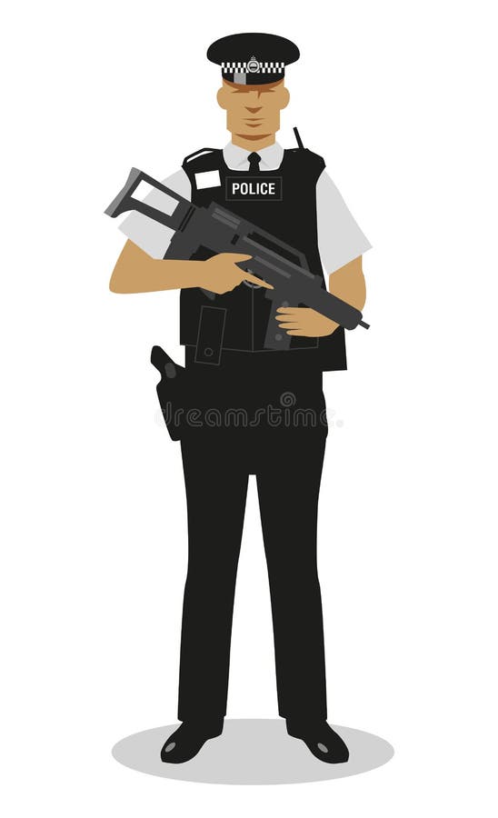 Britischer Polizist - bewaffnet stock abbildung Britischer Polizist - bewaffnet stock abbildung