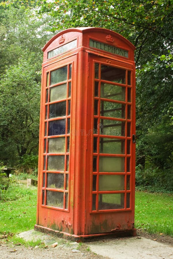 Old style red British phone box. Old style red British phone box